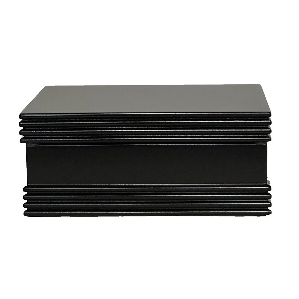 Elegant Ebony Wood Hinged‎ Keepsake Box | Org. Packaging-Grey Felt Interior-NEW